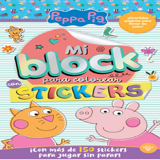 Block De Stickers Para Colorear Peppa Pig