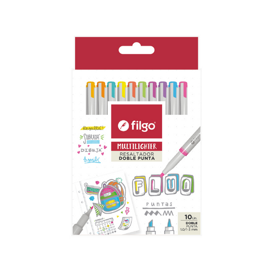 Resaltador Creativo Multilighter Doble Punta Estuche 10 Fluo