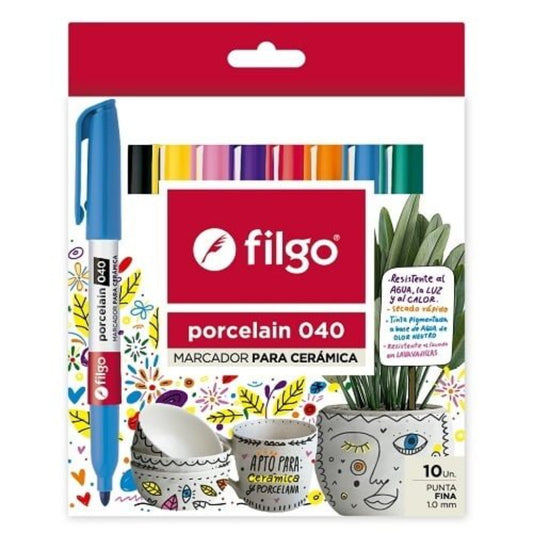 Marcador Para Porcelana Porcelain 040 Estuche 10 Surtido