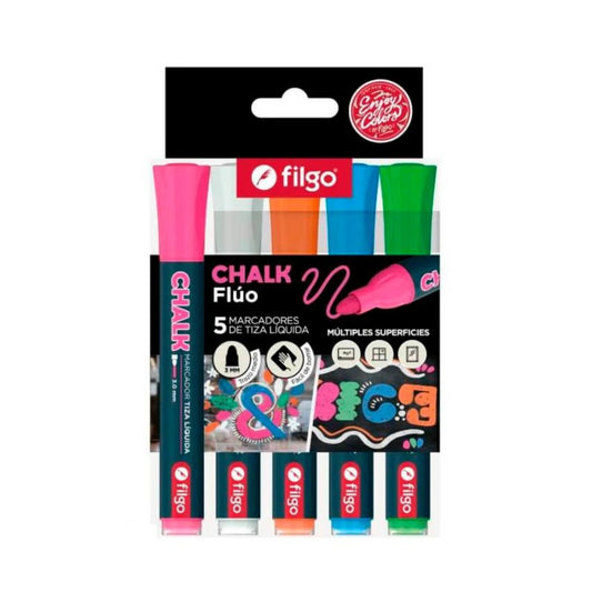 Marcador Tiza Líquida Chalk 3.0 Estuche 5 Surtido