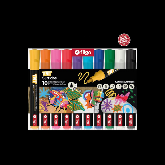 Marcador Pintura Al Agua Tnt 3.0 Estuche 10 Surtido