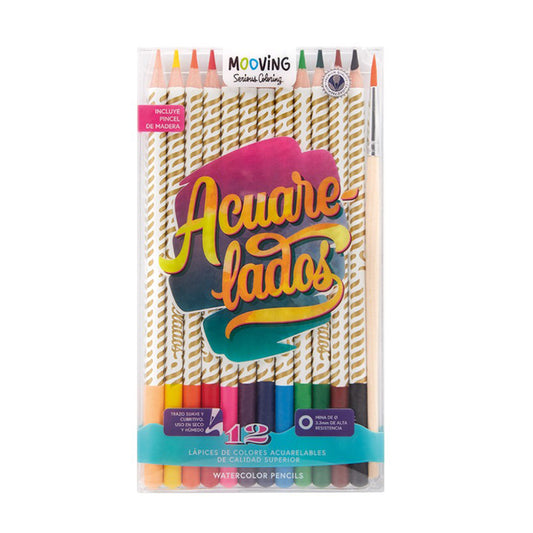 Estuche 12 Lapices Colores Acuarelables Premium