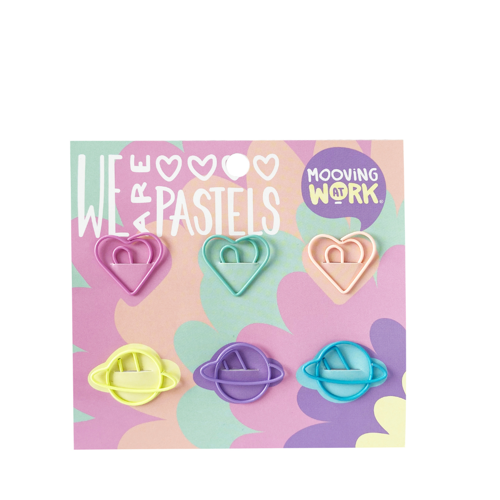 Maw Pastel Paper Clips Con Forma X 6