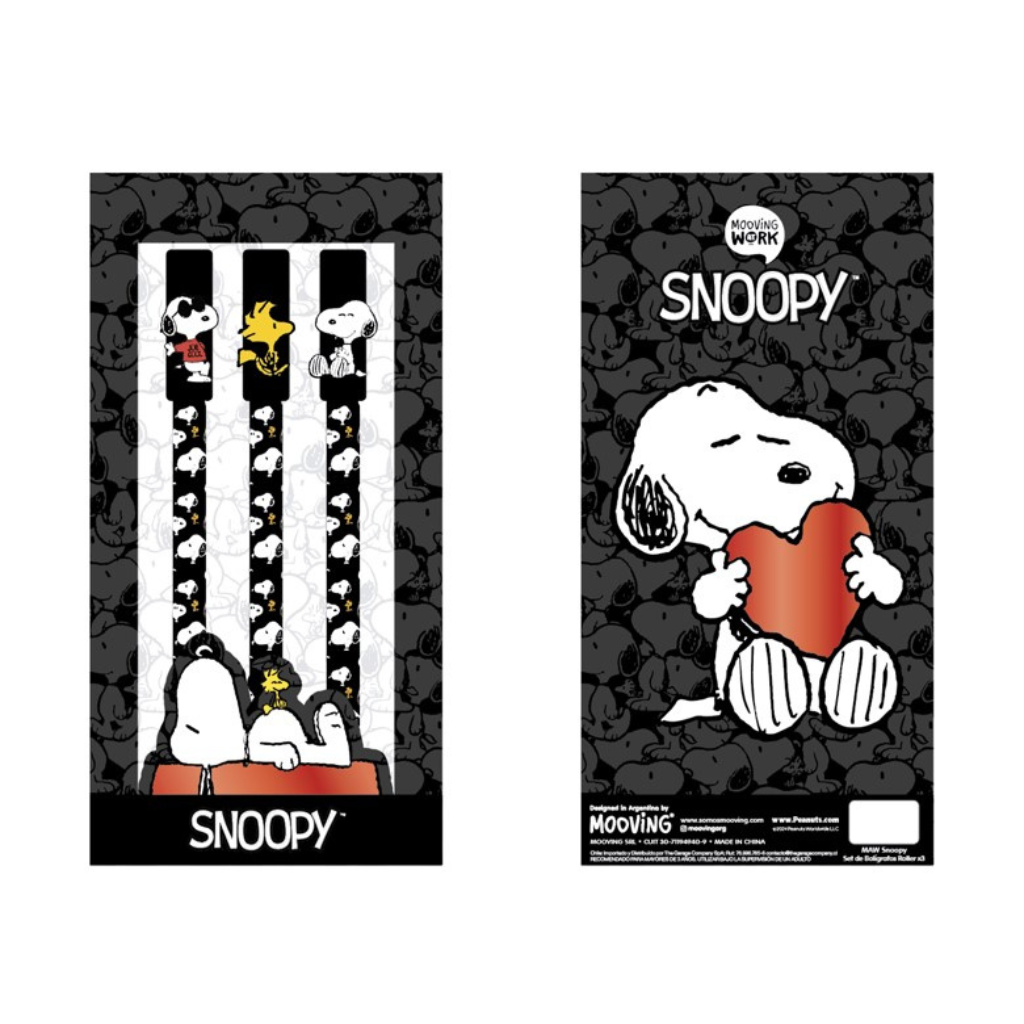 Maw Snoopy Set De Boligrafos Roller X3
