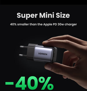 Cargador De Pared Gan Ugreen Nexode Mini 30W — infografía de características