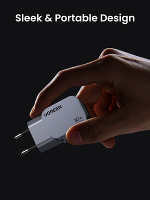 Cargador De Pared Gan Ugreen Slim 30W Usb-C — infografía de características