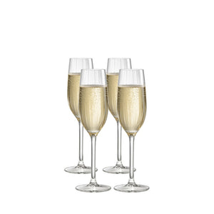 Set de 4 Copas Flauta 210ml Plisse