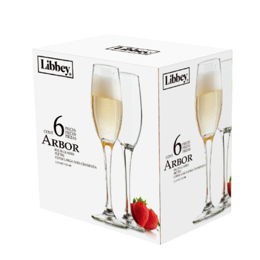 Set 6 Copas Flauta Arbor 170 Ml