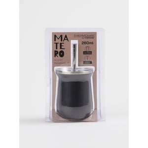 Combo Matero Acero Inox Granite 260ML + Manta Sherpa 125x150cm Ecru