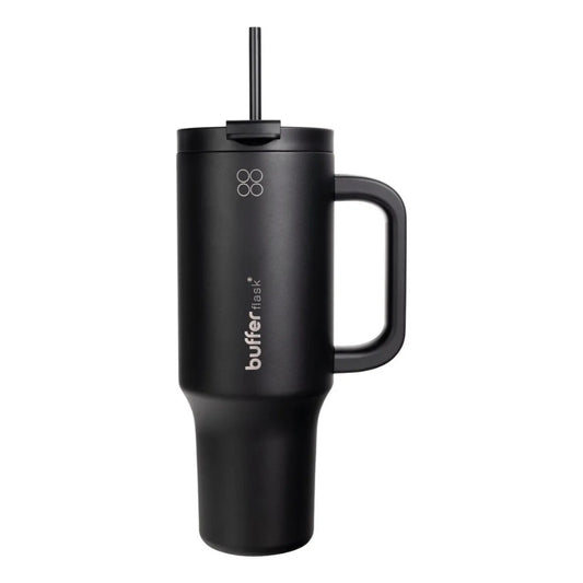Botella Termica Mug Buffer Acero Inox  1,2 Lt Frio y Calor Negro 3 tapas