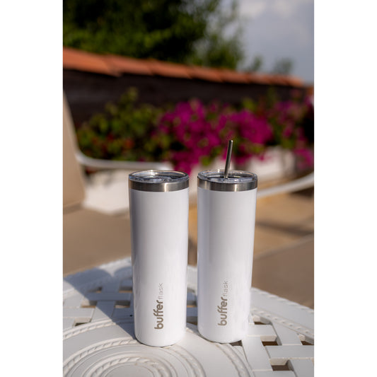 Set de 2 Vasos Térmicos Buffer Frío y Calor Blanco