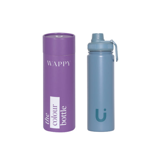 Combo Botellas Térmicas Wappy Azul y Blanca 650 ml Acero Inoxidable