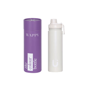 Combo Botellas Térmicas Wappy Azul y Blanca 650 ml Acero Inoxidable
