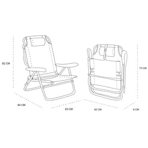 Silla Playa Camping Plegable Navy