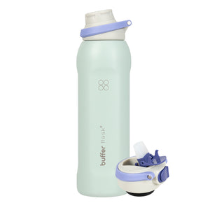 Termo Agua Botella Termica Buffer Capri Acero Inoxidable 1L +Tapas capri Sage Green