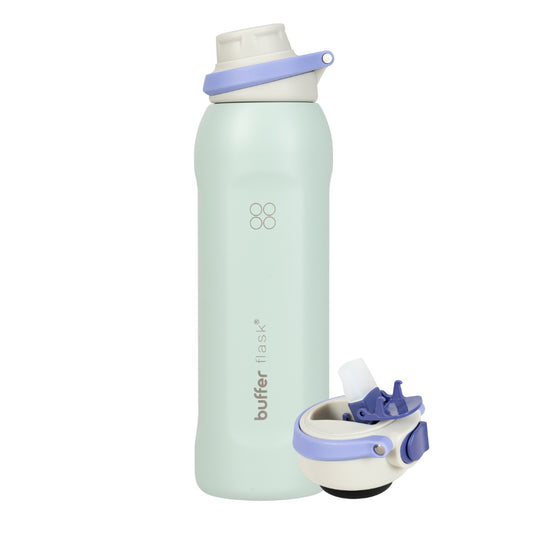 Termo Agua Botella Termica Buffer Capri Acero Inoxidable 1L +Tapas capri Sage Green