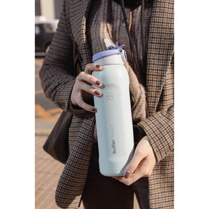 Termo Agua Botella Termica Buffer Capri Acero Inoxidable 1L +Tapas capri Sage Green