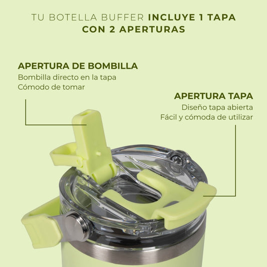 Vaso Tumbler Mug Buffer Cuzco 500ml Acero Inoxidable Térmico Citrus Green