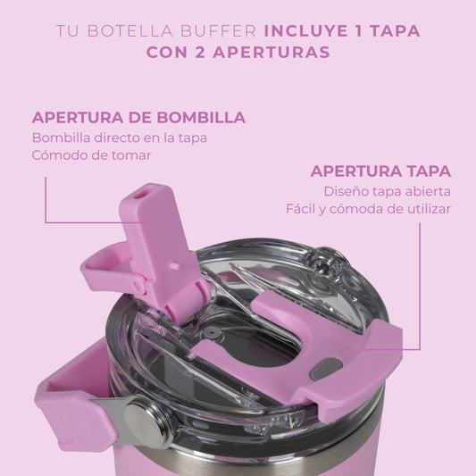 Vaso Tumbler Mug Buffer 500ml Cusco Acero Inoxidable Térmico Dani Pink