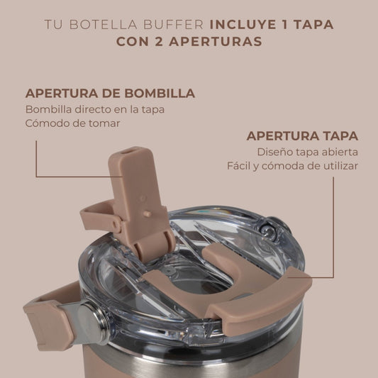 Vaso Tumbler Mug Buffer 500ml Cusco Acero Inoxidable Térmico Toffee