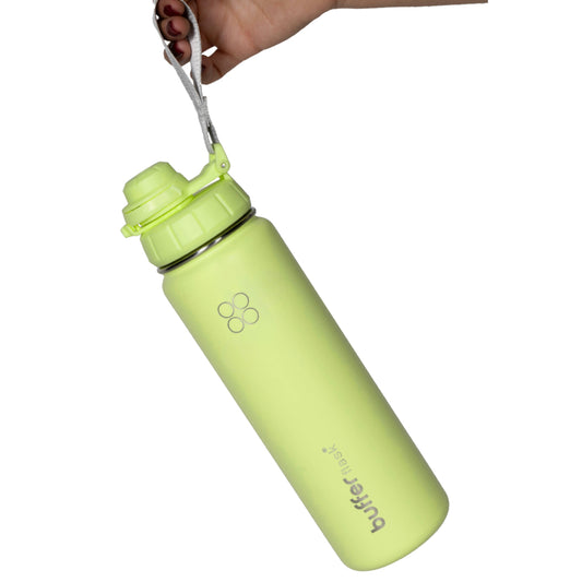 Termo Botella Agua Termica Buffer Morea Acero Inoxidable +4 Tapas Citrus Green