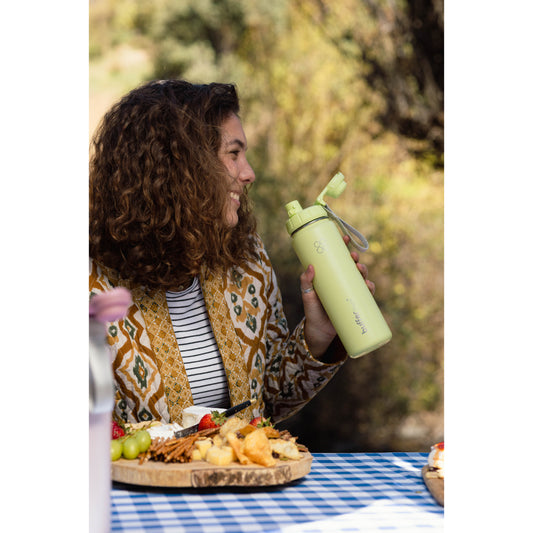 Termo Botella Agua Termica Buffer Morea Acero Inoxidable +4 Tapas Citrus Green