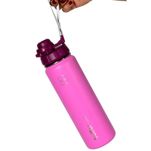 Termo Botella Agua Termica Buffer Morea Acero Inoxidable +4 Tapas Dani Pink