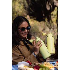 Termo Botella Agua Termica Buffer Morea Acero Inoxidable +4 Tapas Lemon