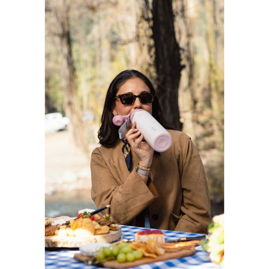 Termo Botella Agua Termica Buffer  Morea Acero Inoxidable +4 Tapas Pinky