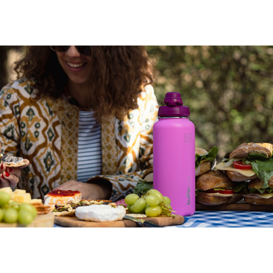 Termo Botella Agua Termica Buffer Morea Acero Inoxidable +4 Tapas Dani Pink