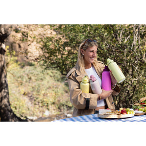 Termo Botella Agua Termica Buffer Morea Acero Inoxidable +4 Tapas Dani Pink