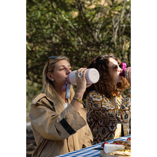 Termo Botella Agua Termica Buffer Morea Acero Inoxidable +4 Tapas, Pinky