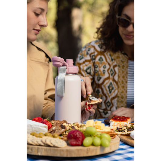 Termo Botella Agua Termica Buffer Morea Acero Inoxidable +4 Tapas, Pinky