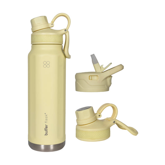 Botella Termica Agua Acero Inoxidable Buffer Paine 1L+tapas Dani Lemon