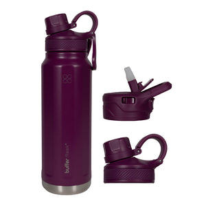Botella Termica Agua Acero Inoxidable Buffer Paine 1L +tapas Plum