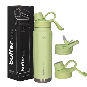 Botella Termica Agua Acero Inoxidable Buffer Paine 750ml +tapas Citrus Green