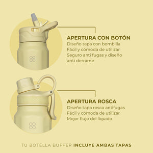 Botella Termica Agua Acero Inoxidable Buffer Paine 750ml +tapas Lemon