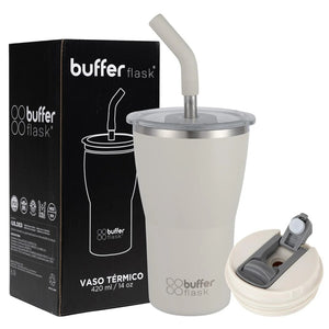 Mug Vaso Térmico Roques 420ml Acero Inox Agua Fría y Caliente Ivory
