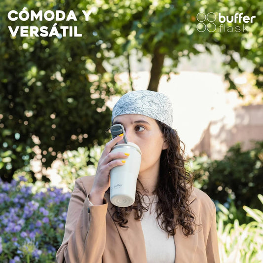 Mug Vaso Térmico Roques 420ml Acero Inox Agua Fría y Caliente Ivory