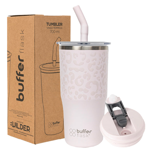 Mug Vaso Térmico Roques 750ml Acero Inox Agua Fría y Caliente Pinky Leopard