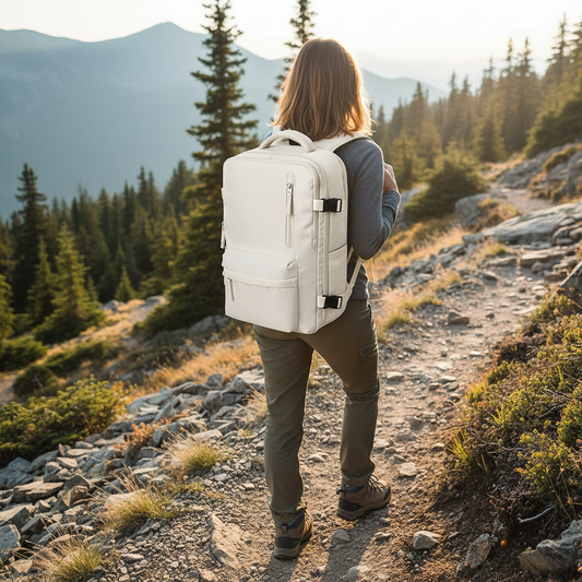 Mochila Viaje Viral (Cabina Avión) 31L Premium Beige. Resistente al agua