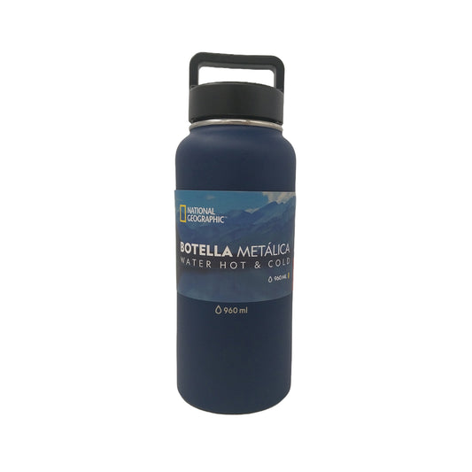 Botella Agua Termica Acero 960ML Azul NatGeo