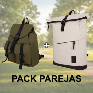 Combo Mochila Venice Oliva 22 Lts + Mochila Cairo 30 Lts Beige Saxoline