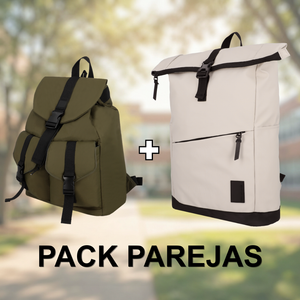 Combo Mochila Venice Oliva 22 Lts + Mochila Cairo 30 Lts Beige Saxoline