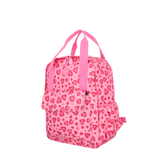 Combo Saxoline 3x: Mochila Cosmos Rosados + Estuche Ayla Rosado + Lonchera Longboard Rosa Viejo