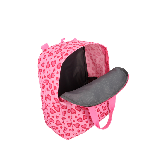 Combo Saxoline 3x: Mochila Cosmos Rosados + Estuche Ayla Rosado + Lonchera Longboard Rosa Viejo