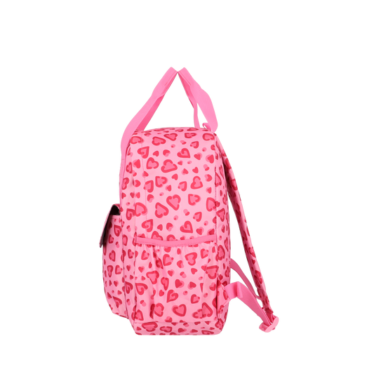 Combo Saxoline 3x: Mochila Cosmos Rosados + Estuche Ayla Rosado + Lonchera Longboard Rosa Viejo