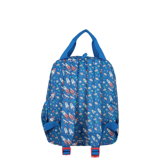 Combo Mochila Cosmos Espacio Azul y Lonchera Longboard Azul Saxoline