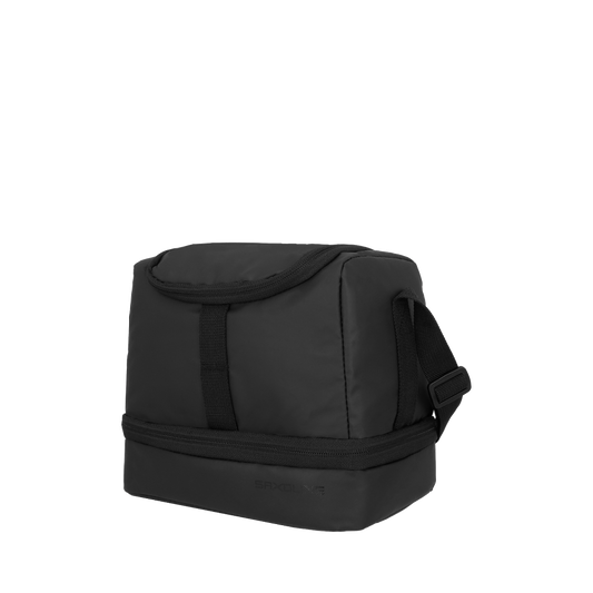 Combo Mochila Preescolar Tiburón Azul + Estuche Eastside Negro y Lonchera Longboard Saxoline