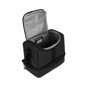 Combo Mochila Preescolar Tiburón Azul + Estuche Eastside Negro y Lonchera Longboard Saxoline